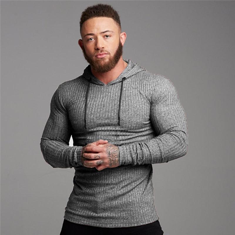 New Fashion Men's Hooded T-shirt - Slim Fit Sweaters Knittwear Mens Long Sleeve Pullovers (TM5)(CC1)(1U100)(TM7)(1U101)(1U100)