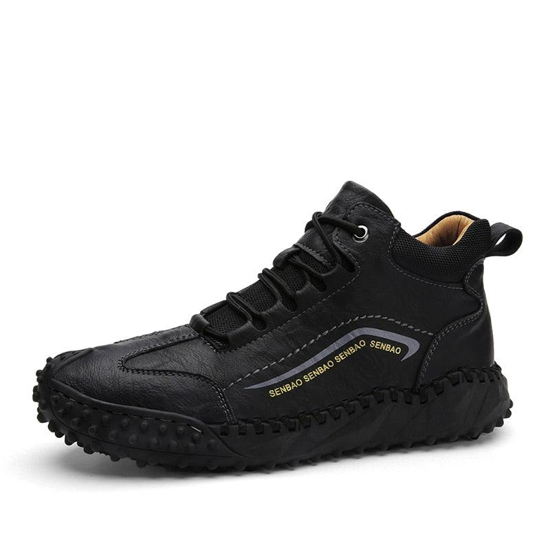 New Winter Men Boots - Thick Plush Warm Men Snow Boots - Leather Ankle Boots Handmade Motorcycle Boots Outdoor Shoes (MSB4)(MSB5)(MSB4A) - Deals DejaVu