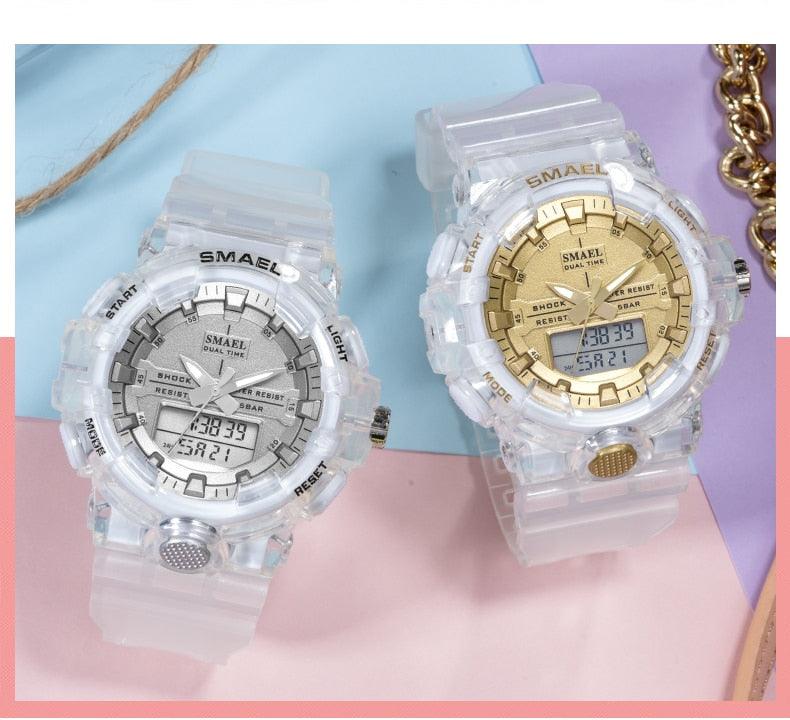 Woman Watch Quartz - Sports Watches Kids 50M Waterproof Wristwatches - Jelly Starp Clock 8025 Children Clocks Lady Watch Women (RW)(1U82)(1U84)(1U48)