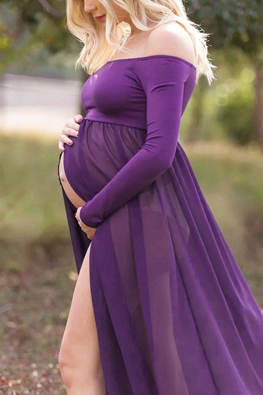Pregnancy Dress Photo Shoot Maternity Gown - Photography Baby Shower Dress - Tulle Maternity Dress (1U5)(Z6)(Z8)(1Z1)(2Z1)(3Z1)(4Z1)(7Z1)
