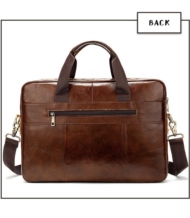 New Vintage Leather Men Bag - Genuine Leather Messenger Bag - Men Shoulder Bags Male Laptop Briefcase Bag Casual Men Handbag (3MA1)(LT4)(1U78) - Deals DejaVu