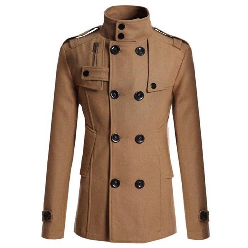 Latest Autumn British Style Long Coat - Men Double Breasted Windproof Warm Slim Trench Casual Plus Size Overcoat Jackets (D100)(TM4)(CC1) - Deals DejaVu