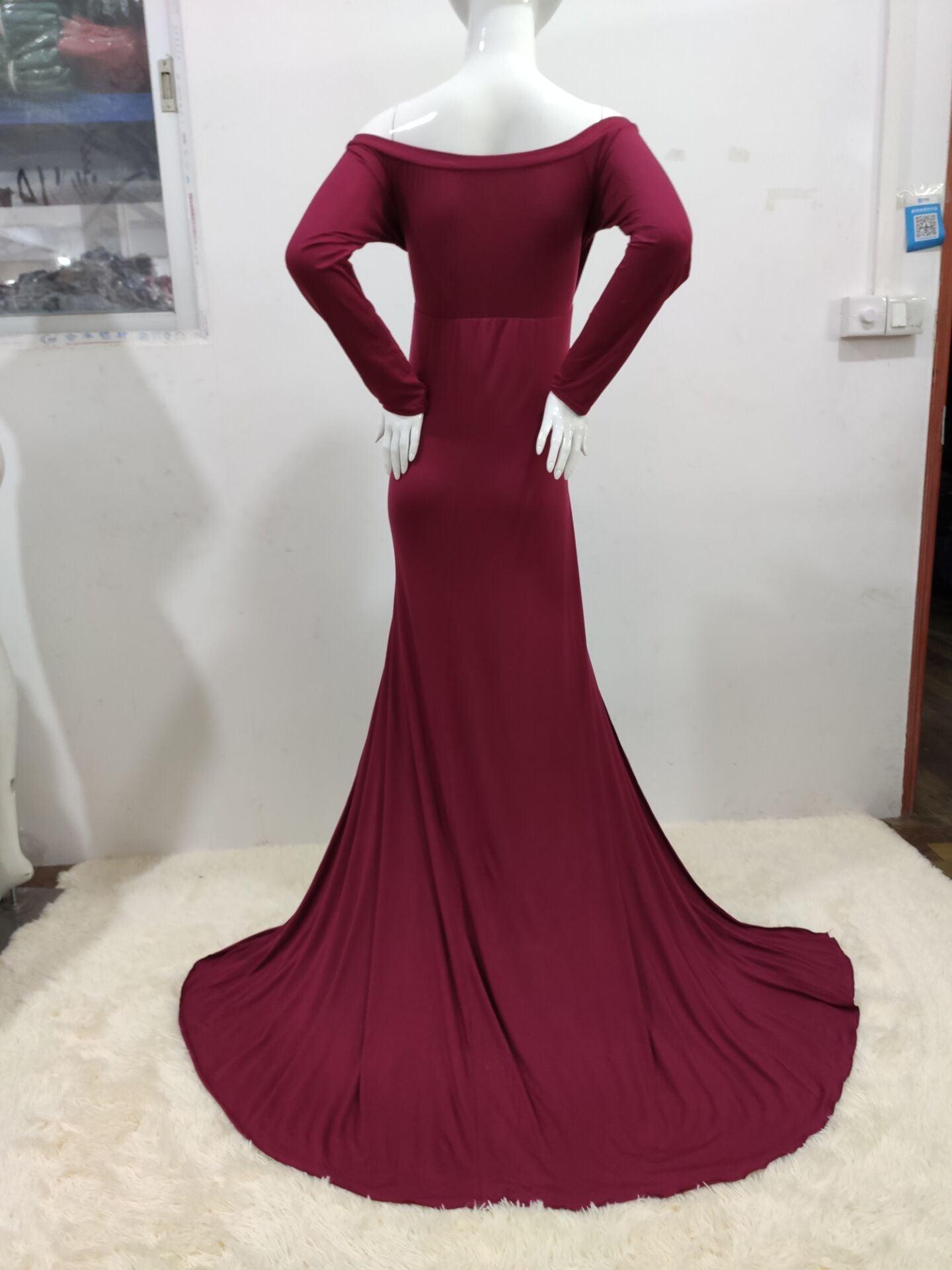 Maternity White Photo Dress - Pregnant Women Mermaid Sexy Gown Pregnancy Dress (1U5)(Z6)(Z8)(1Z1)(2Z1)(3Z1)(4Z1)(7Z1)