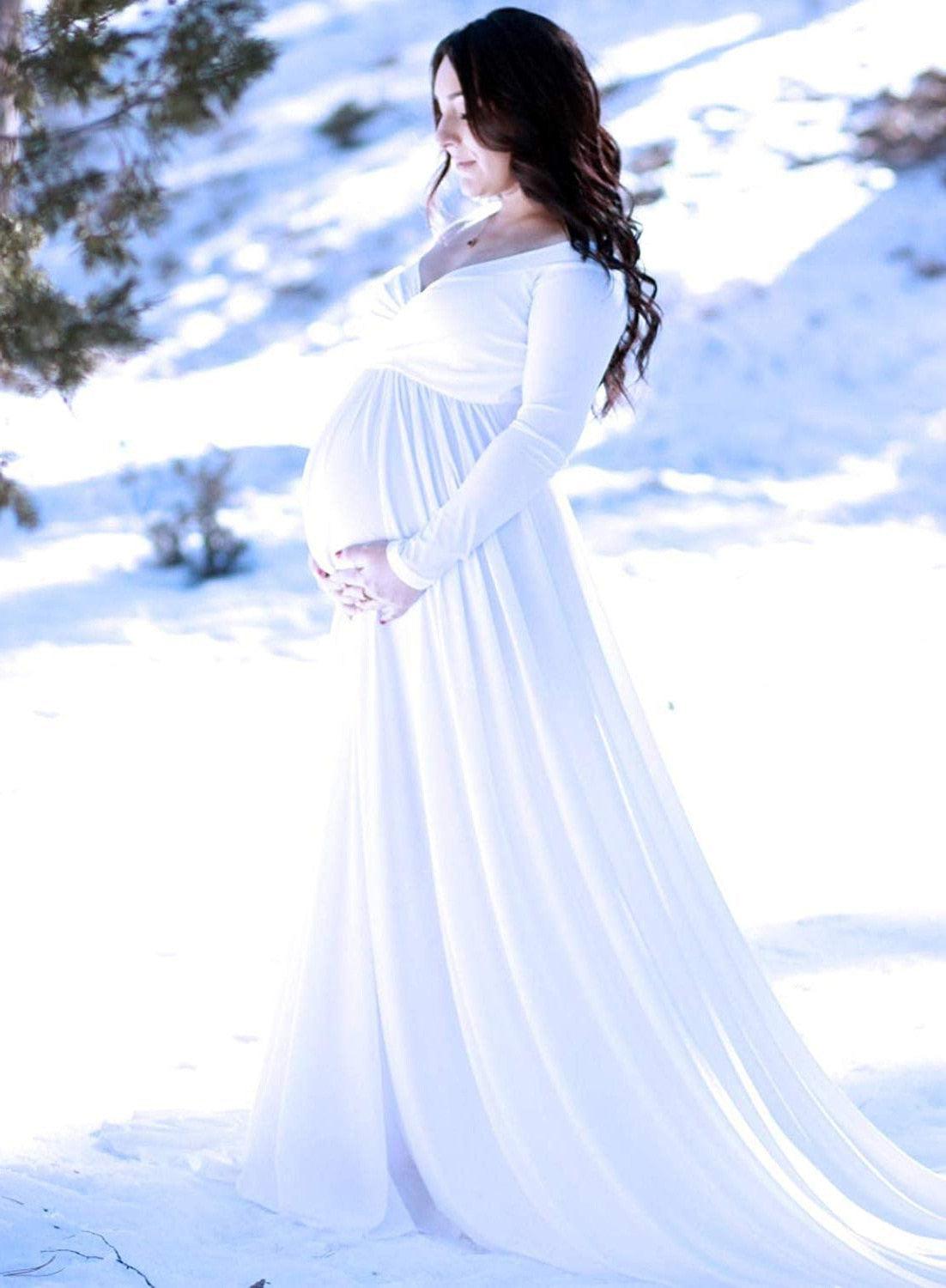 Gorgeous Pregnancy Dress for Photo Shoot - Women Baby Shower Dress - Photography Maternity Gown (1U5)(Z6)(Z8)(1Z1)(2Z1)(3Z1)(4Z1)(7Z1)