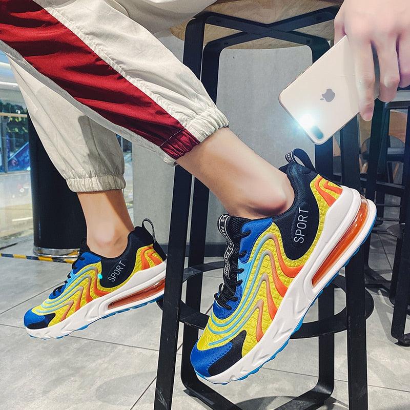 Cool New Men Chunky Sneakers Lace-up Flat Casual Shoes with Platform - Stylish Mixed Color Breathable Adult Male Tenis Footwear (MSC3)(MSC7)(MSA1)(MCM)(MSA2)(1U12) - Deals DejaVu