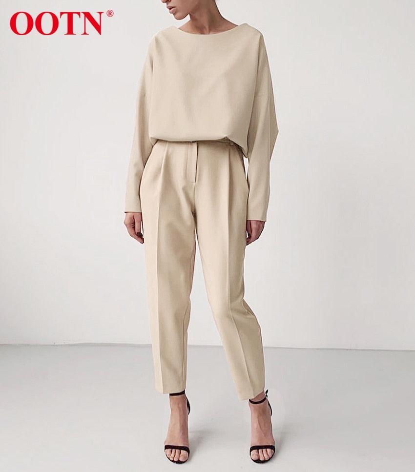 Great Brown Pencil Pants Female Autumn Winter Elegant Ladies Plain Casual Black Pants - Office Work Straight Women Trousers (D25)(BP)(1U25) - Deals DejaVu