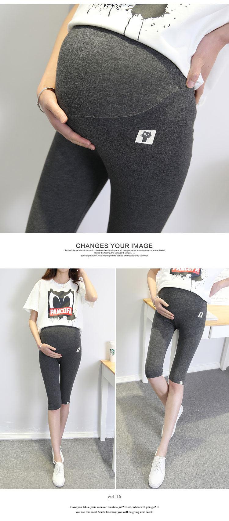Trending Summer Thin Modal Maternity Short - Legging Elastic Waist Belly Capris Pants - Clothes for Pregnant Women (2Z7)(7Z2)(1U4)
