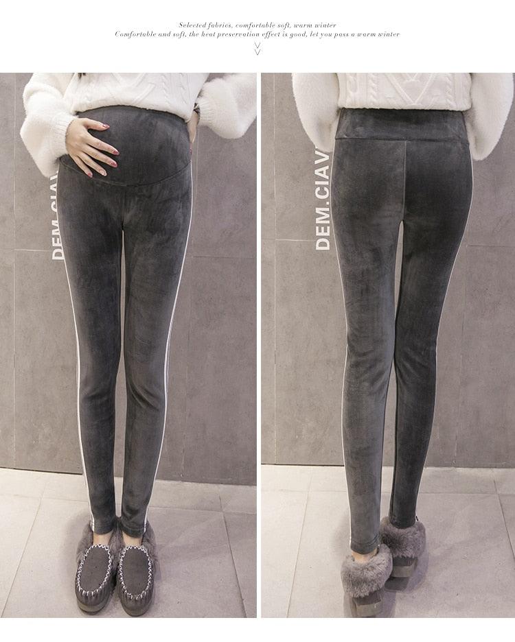 New Velvet Maternity Leggings Pants For Pregnant Women - Warm Winter Maternity Clothes -Thickening Pregnancy Trousers Clothing (2Z7)(7Z2)(1U4)
