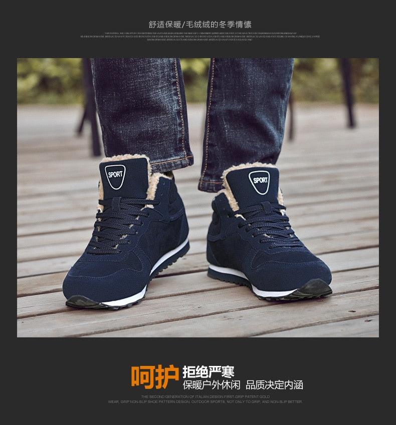 Great Winter Men Boots - Casual Plush Women High-top Shoes Lace-Up Breathable Couple Footwear 2021 Brand Quality Flats Hot Sale (MSC3)(MCM)(1U16)(1U12) - Deals DejaVu