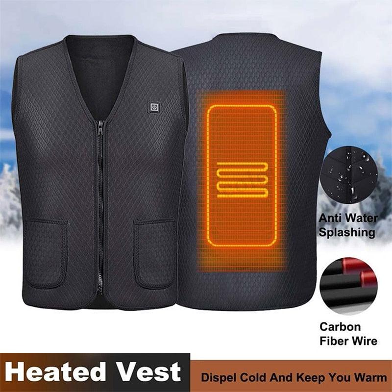 Trending Heated Vest - Men's Women Electric Heating Jacket - USB Charging Warmer Winter Sports Tank Top (1U100)(1U8)