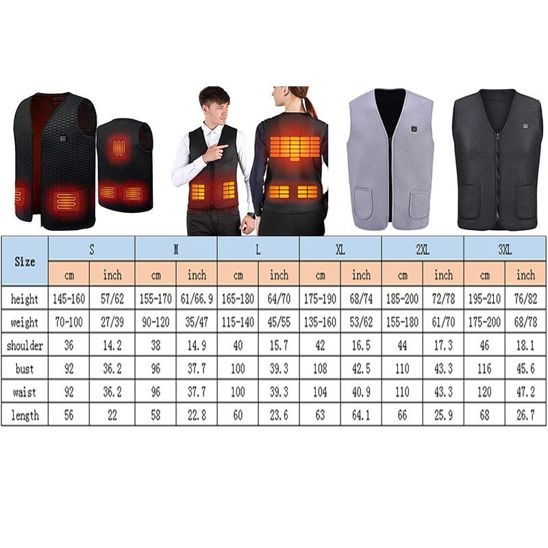 Trending Heated Vest - Men's Women Electric Heating Jacket - USB Charging Warmer Winter Sports Tank Top (1U100)(1U8)