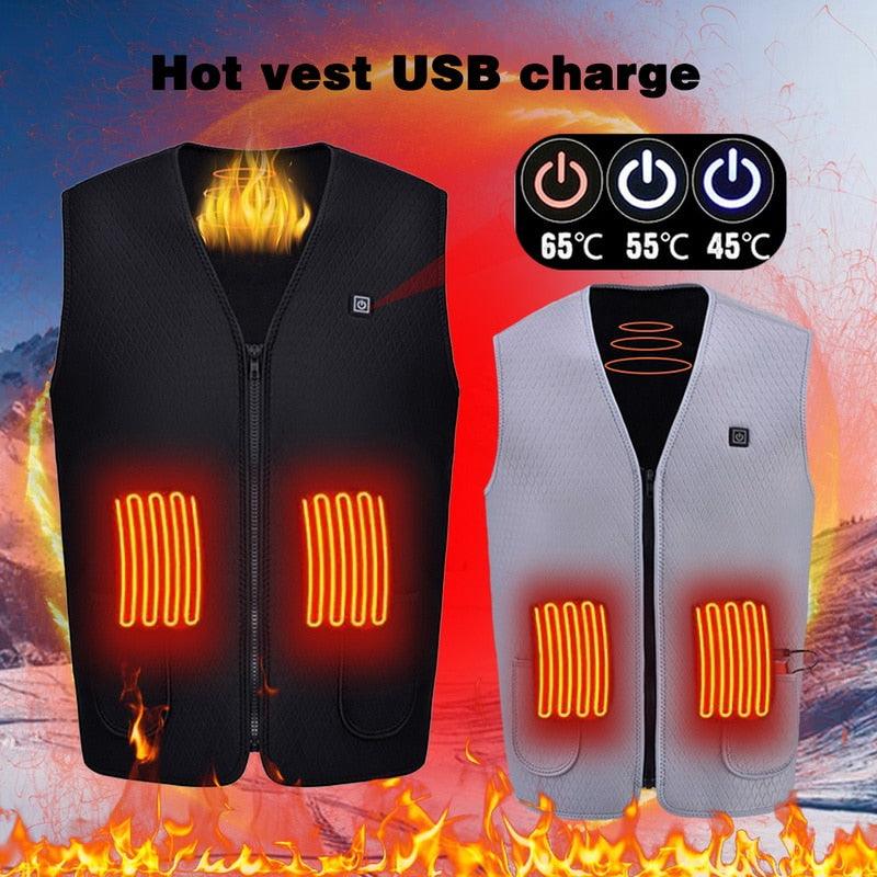 Trending Heated Vest - Men's Women Electric Heating Jacket - USB Charging Warmer Winter Sports Tank Top (1U100)(1U8)