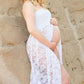Maternity Gown Photography Props Lace Stretchy Pregnancy Long Dress - Maxi Maternity Leave (1U5)(Z6)(Z8)(1Z1)(2Z1)(3Z1)(4Z1)(7Z1)