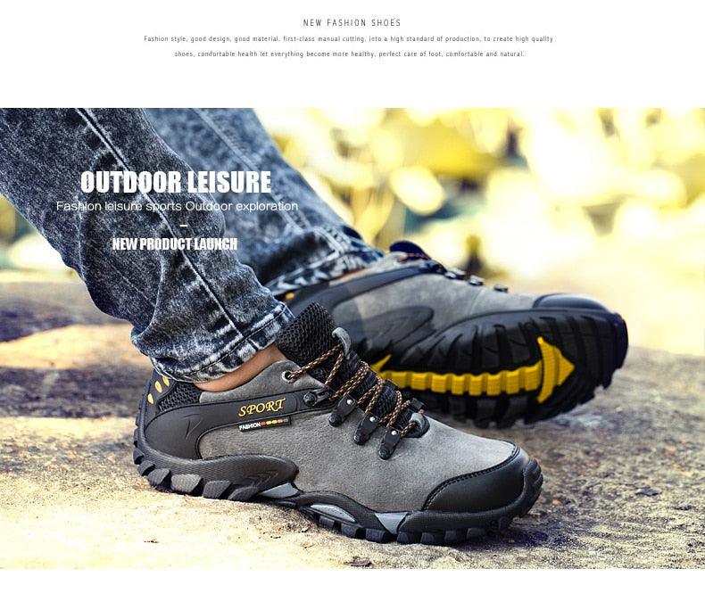 Great Casual Men Shoes Outdoor Leather Lace-up Mans Sneaker - Autumn Black Male Slip Anti-skid Walking Footwear Plus Size 38-46 (MSC3)(MCM)(1U16)(1U12)(MSC2A) - Deals DejaVu