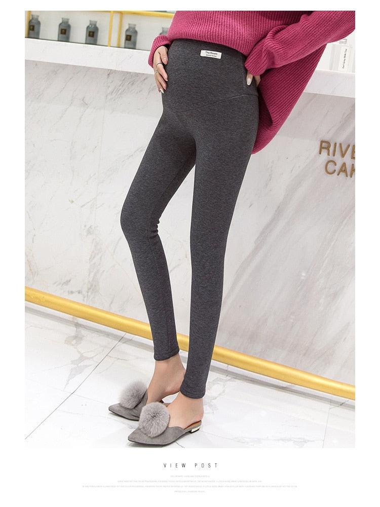 Winter Maternity Leggings - Thick Adjustable Waist Velvet Line Pregnant Women Pregnancy Clothes Pants Ropa Mujer Maternal (2Z7)(7Z2)(1U4)