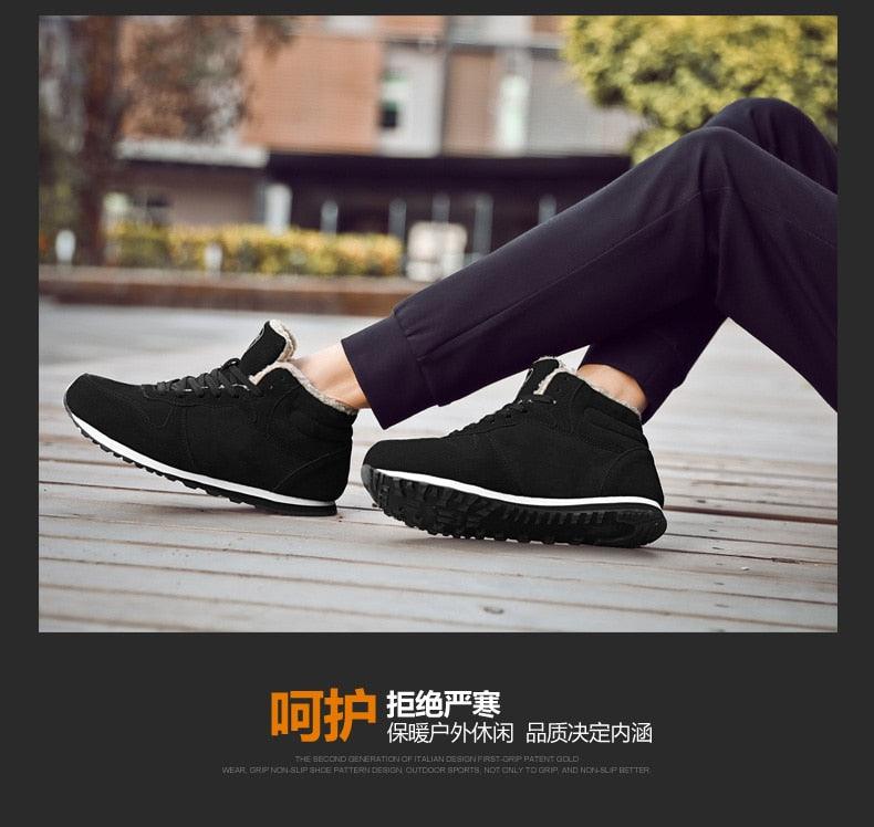 Great Winter Men Boots - Casual Plush Women High-top Shoes Lace-Up Breathable Couple Footwear 2021 Brand Quality Flats Hot Sale (MSC3)(MCM)(1U16)(1U12) - Deals DejaVu