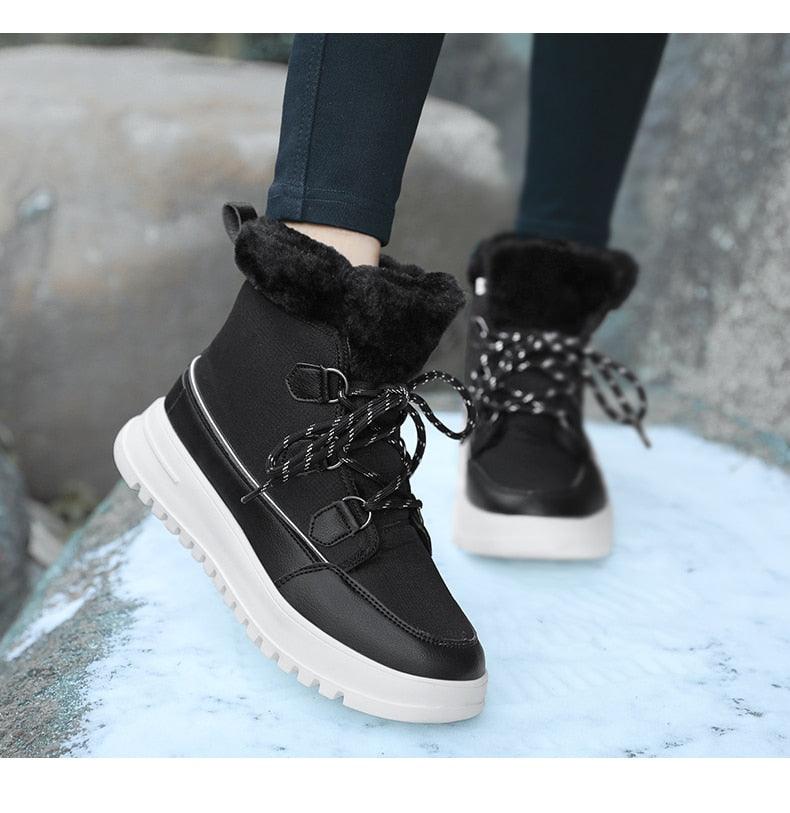 Snow Boots Outdoor Non-slip Sneakers - Plush Warm Woman Waterproof Winter Boots - Women Platform Ankle Boots (BB2)(CD)(WO4)(BB5)(F38)(3U38) - Deals DejaVu