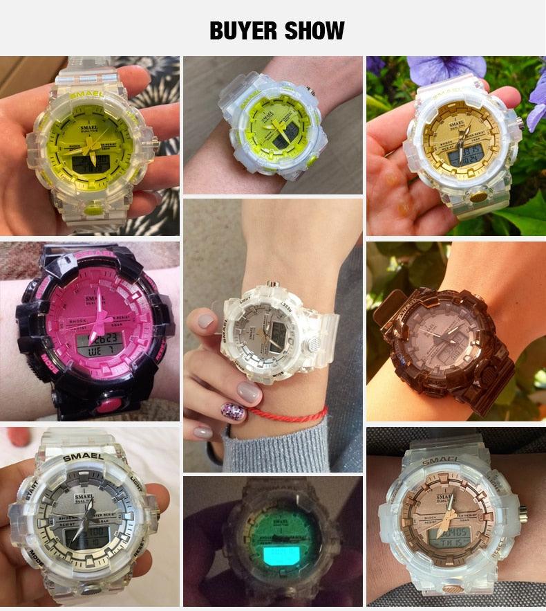 Woman Watch Quartz - Sports Watches Kids 50M Waterproof Wristwatches - Jelly Starp Clock 8025 Children Clocks Lady Watch Women (RW)(1U82)(1U84)(1U48)