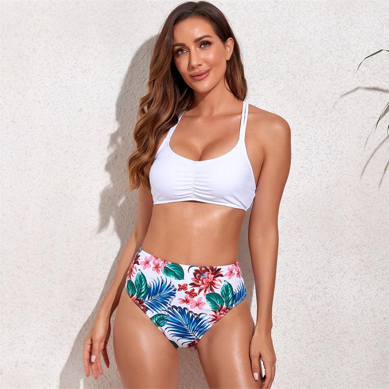 Hot Orange Print High Waist Bikini Set - Women Swimwear - Sexy Brazilian Biquini Swimsuit Push Up Bikinis Female Bathing Suit (TB8D)(1U26)(F26) - Deals DejaVu