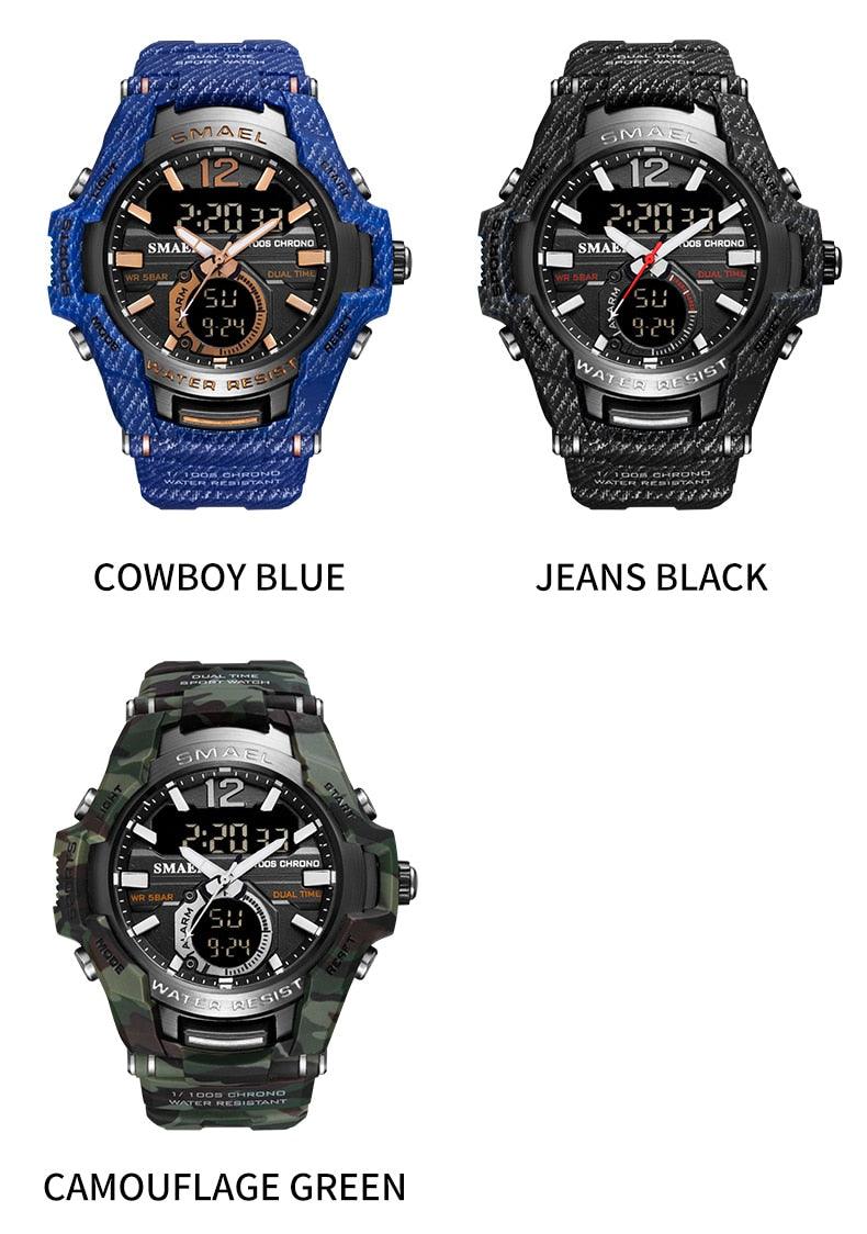 Men Watches - Sport Watch Waterproof 50M Wristwatch Relogio Masculino Militar 1805 Men's Clock (MA9)(RW)(1U84)