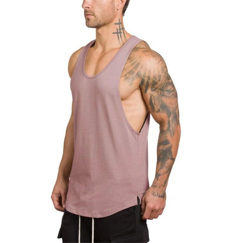 Trending Brand Gym Stringer Clothing Bodybuilding Tank Top - Men Fitness Singlet Sleeveless Shirt Solid Cotton Muscle (TM7)(1U101)(1U100)