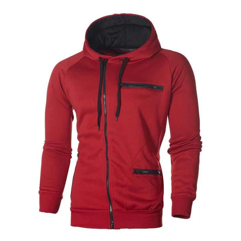 Fashion Brand Men's Hoodies - Spring Autumn Male Casual Hoodies Sweatshirts -Men's Zipper Solid Color Hoodies (TM5)(CC1)(1U100)