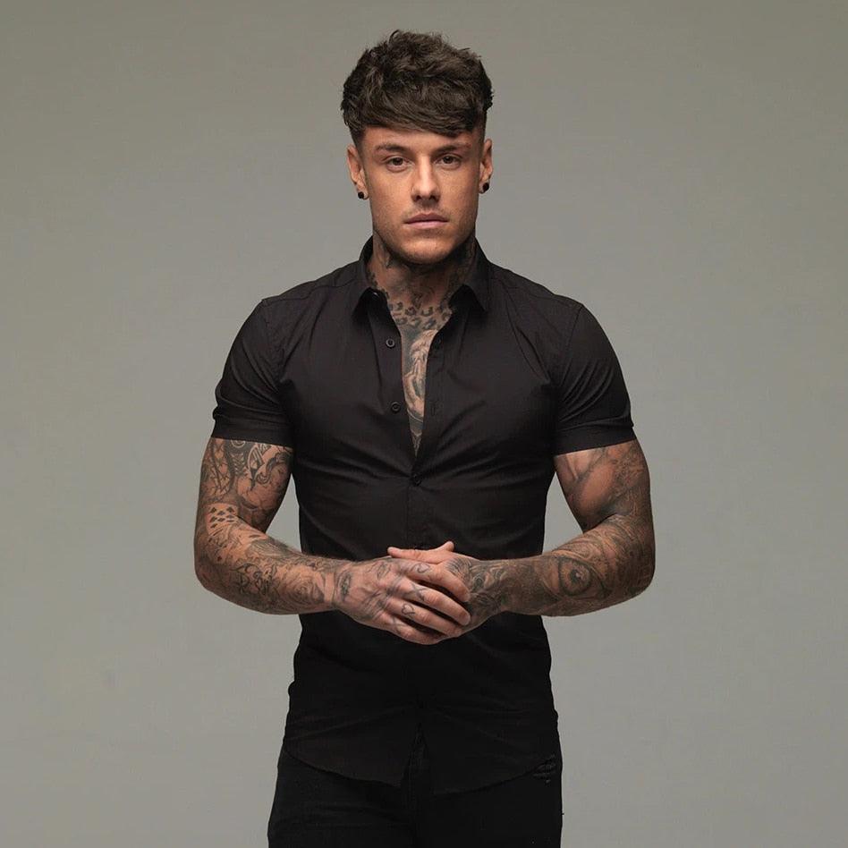 Great Summer Fashion Slim Fit Button Short Sleeve Shirts - Men Casual Sportswear Dress Shirt (TM1)(T2G)(1U8)(TM8)