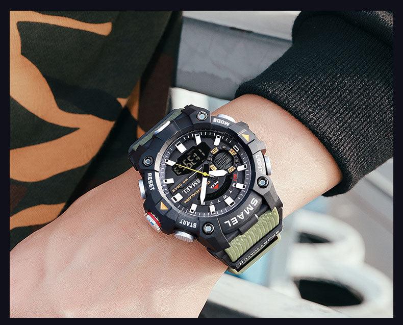 Military Watches - Men Sport Watch - New 50M Waterproof Wristwatch Stopwatch Alarm LED Light (MA9)(RW)(1U84)