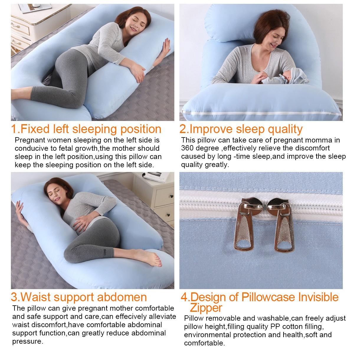 Superior Quality Pregnancy Pillow - Large Size Sleeping - Support Pillow For Pregnant Women - Nice J Shape Maternity Pillows (8Z2)(9Z2)(1Z3)(1U7) - Deals DejaVu