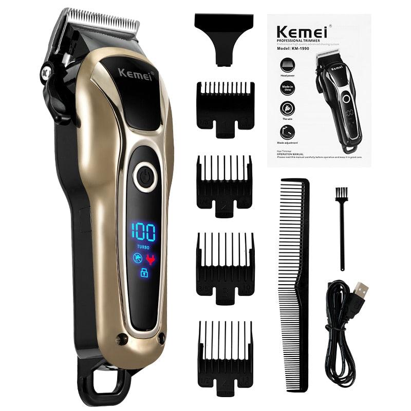 Professional Barber Hair Clipper - Rechargeable Electric T-Outliner Finish Cutting Machine - Beard Trimmer Shaver Cordless Corded (BD6)(1U45)(F45)