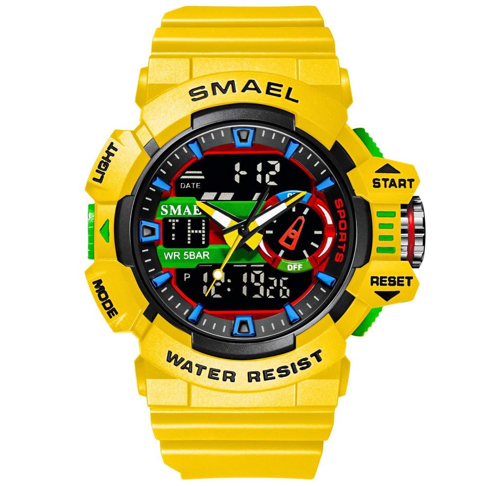Military Watch For Men 50M Waterproof Clocks Luminous - Hands Digital Wristwatches Black Gold (MA9)(RW)(1U84)