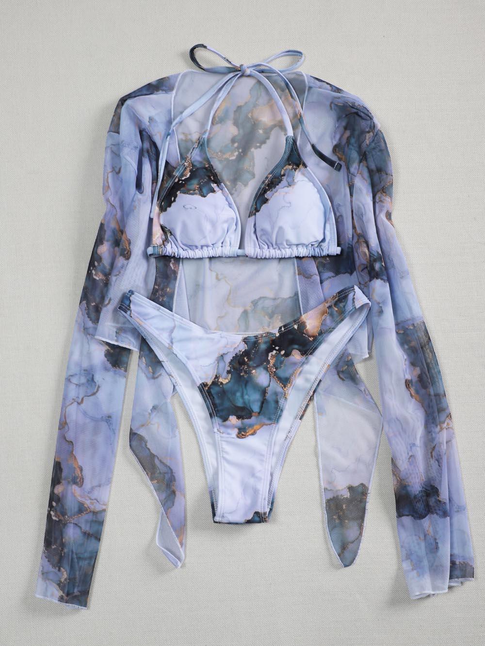 New Print Sport Bandeau Push up Bikinis - Sexy Marble Women Swimsuit High Waist Swimwear Women bathing suit Beach wear (TB8D)(1U26)(F26) - Deals DejaVu