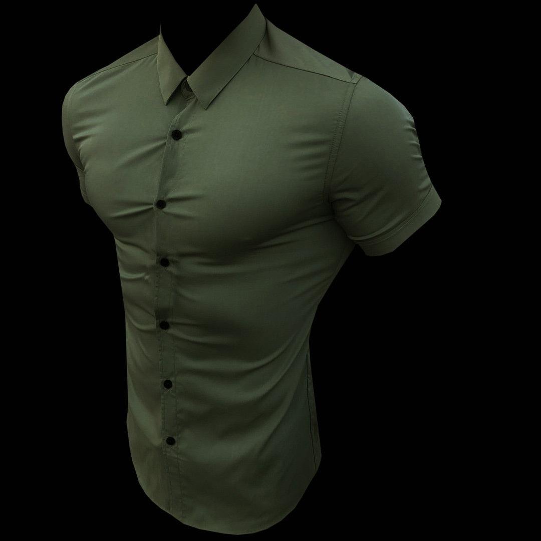 Great Summer Fashion Slim Fit Button Short Sleeve Shirts - Men Casual Sportswear Dress Shirt (TM1)(T2G)(1U8)(TM8)