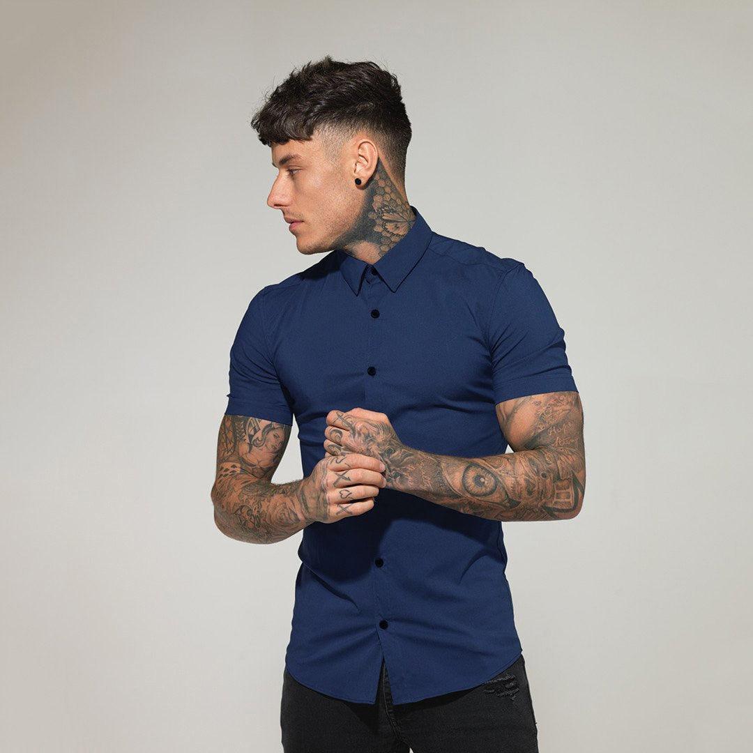 Great Summer Fashion Slim Fit Button Short Sleeve Shirts - Men Casual Sportswear Dress Shirt (TM1)(T2G)(1U8)(TM8)