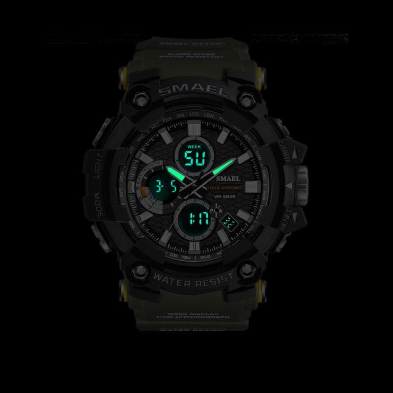 Sport Watch Dual Time Men Watches - 50m WaterproofMale Clock Military Watches - 1802D - Watches Gifts (MA9)(RW)(1U84)