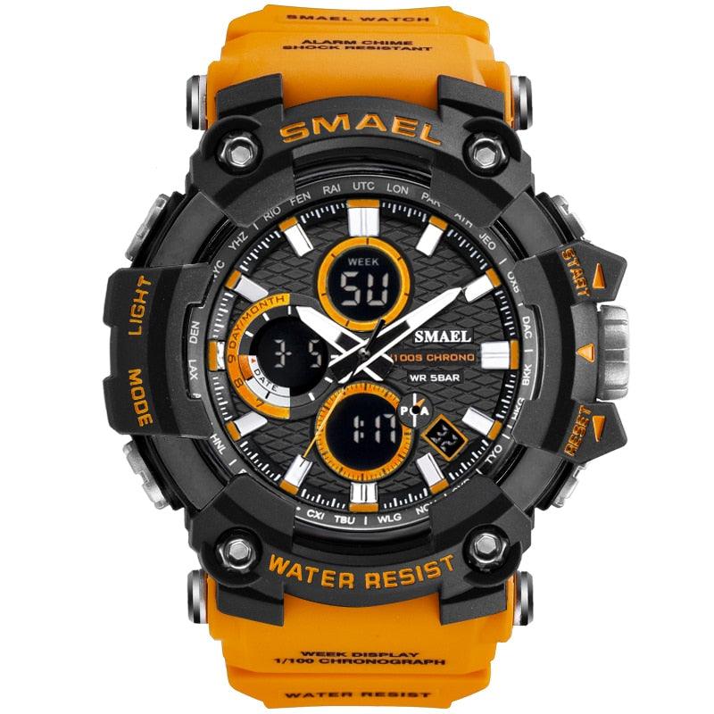 Sport Watch Dual Time Men Watches - 50m WaterproofMale Clock Military Watches - 1802D - Watches Gifts (MA9)(RW)(1U84)