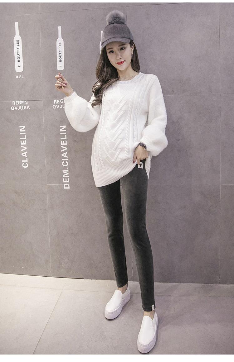 New Velvet Maternity Leggings Pants For Pregnant Women - Warm Winter Maternity Clothes -Thickening Pregnancy Trousers Clothing (2Z7)(7Z2)(1U4)
