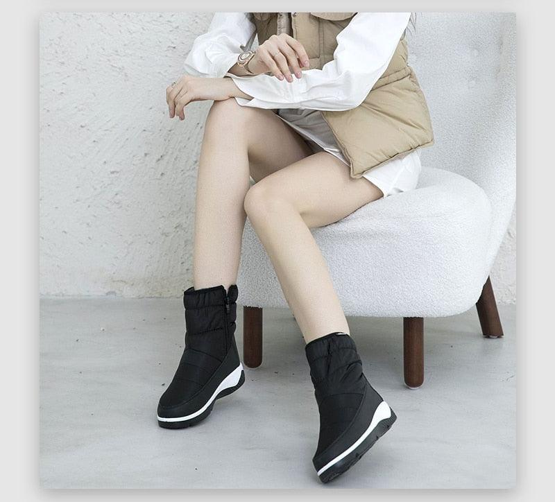 Women Winter Platform Zip Ankle Boots - Waterproof Boots - Ladies Original Breathable Casual Shoes (BB2)(CD)(WO4)(BB5)(F38)(3U38) - Deals DejaVu