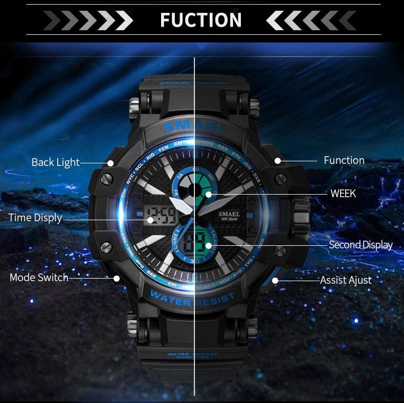 Sport Watches For Men Military Clock - Watch 50M Waterproof Luminous White Wristwatch Band (MA9)(RW)(1U84)