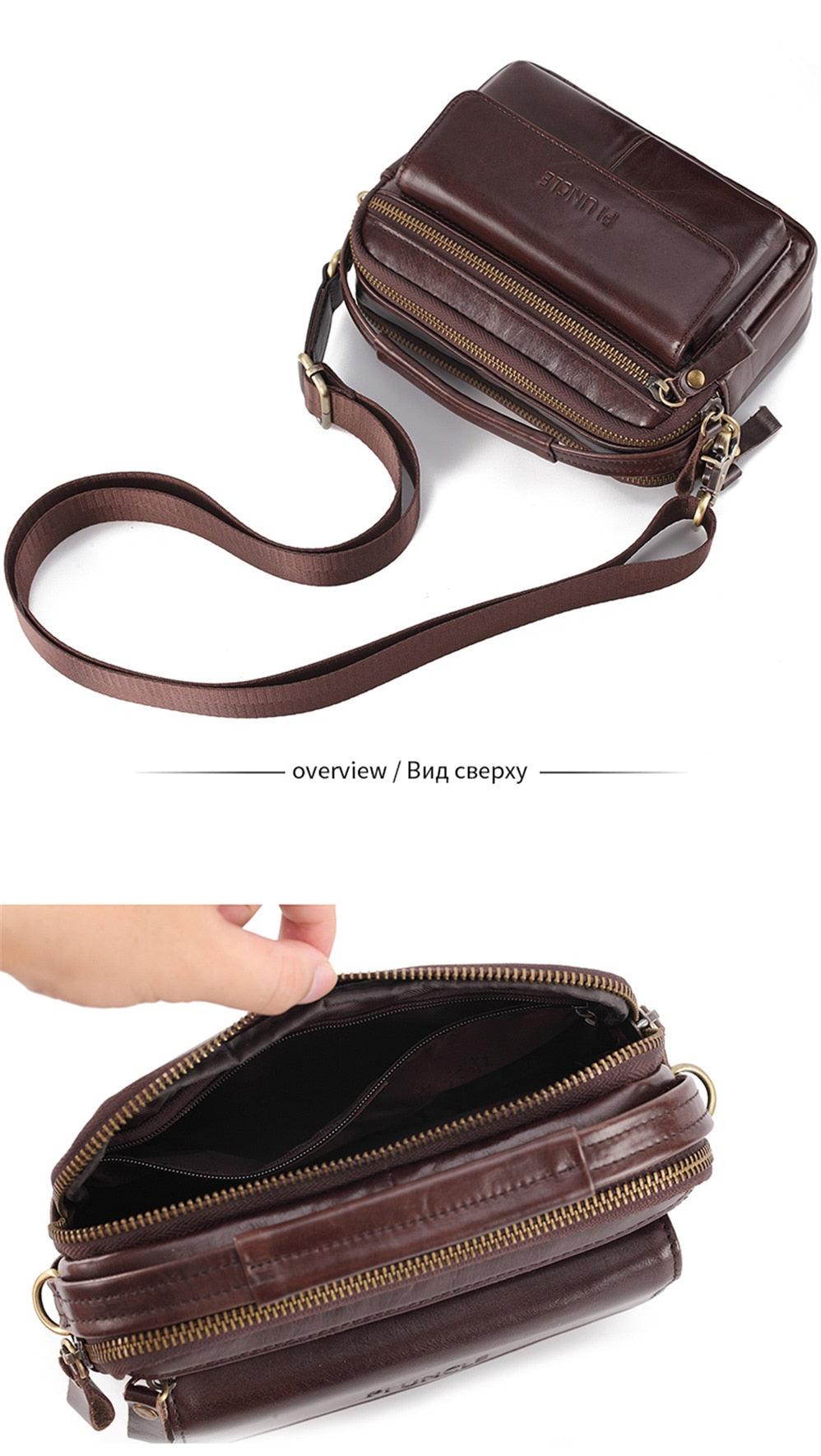 Great Men Shoulder Bag - men genuine Leather Shoulder Bags - Men Handbags Capacity Soft Leather Bag For Man Messenger Bags Tote Bag (3MA1)(LT4)(1U78) - Deals DejaVu