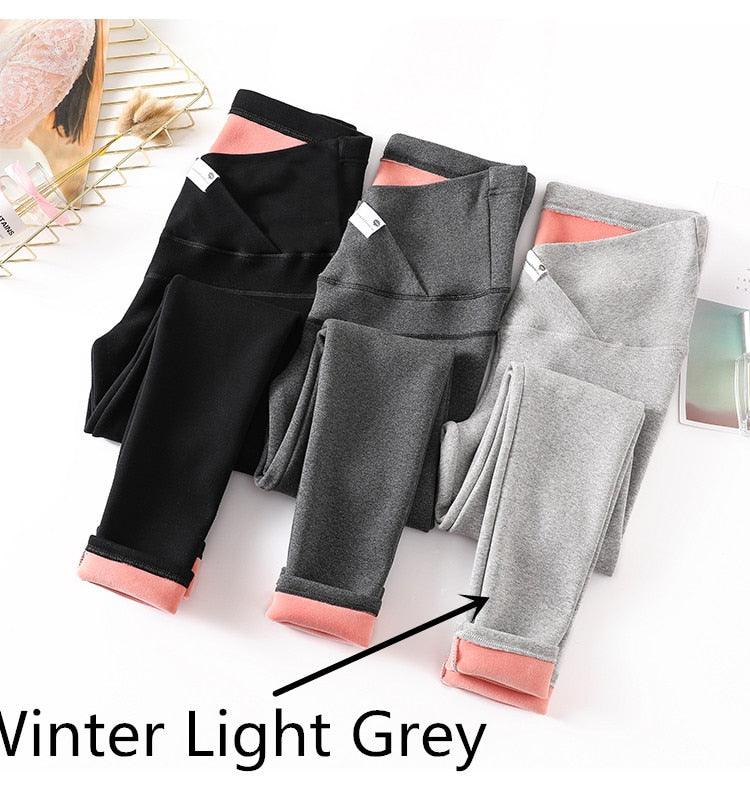 New Autumn Winter Skinny Maternity Legging - Across V Low Waist Belly Legging for Pregnant Women Cotton Pregnancy Pencil Pants (2Z7)(7Z2)(1U4)