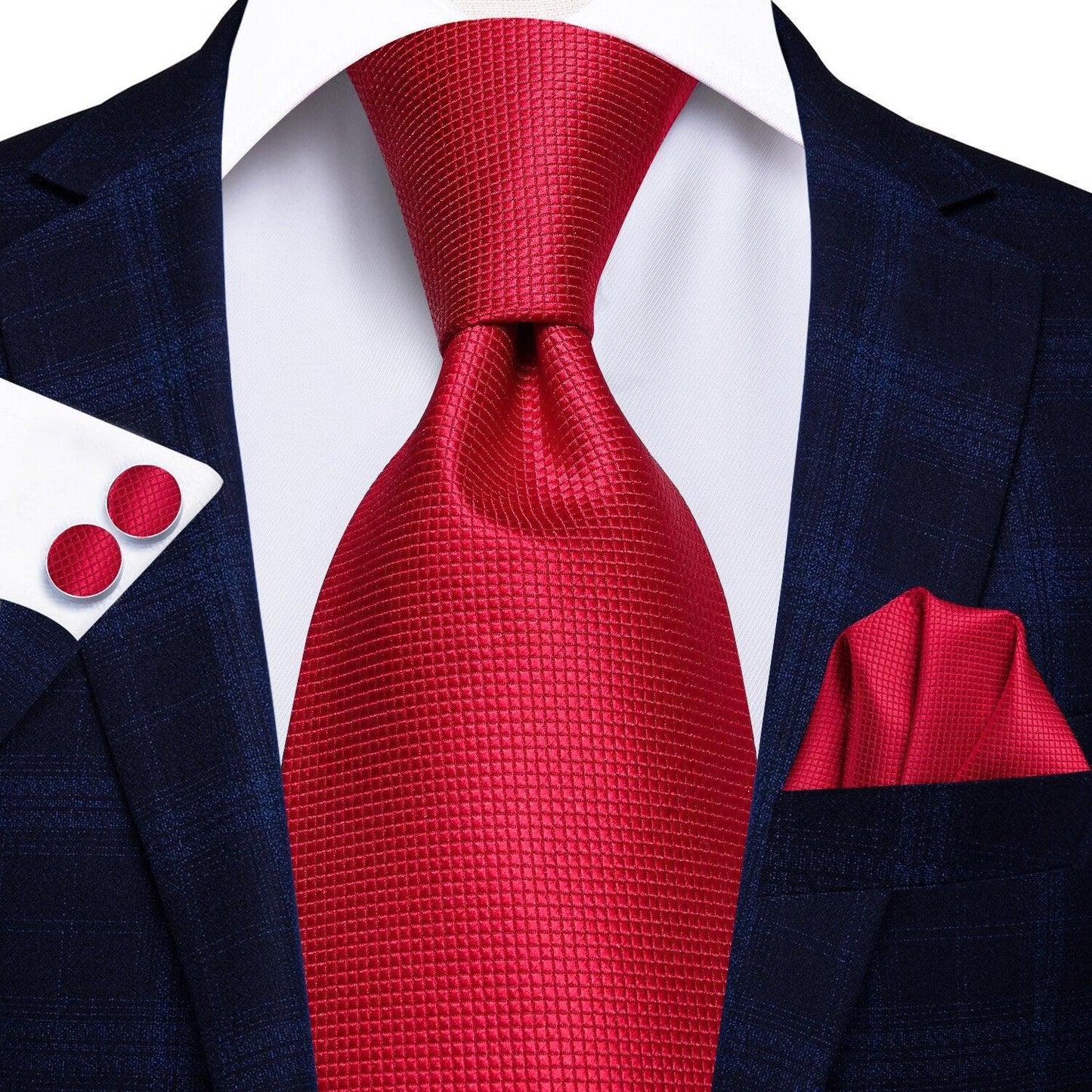 100% Silk Men's Tie Set 8.5cm - Wedding Gift Box Ties - New Design Hanky Cufflinks Set (MA2)(F17)