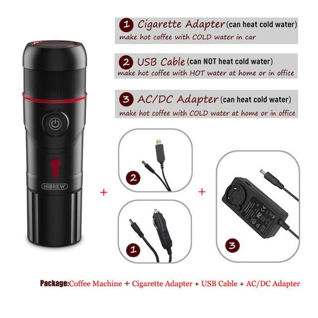 Portable Coffee Machine for Car - DC12V Expresso Maker - Coffee Powder (H2)(1U59)