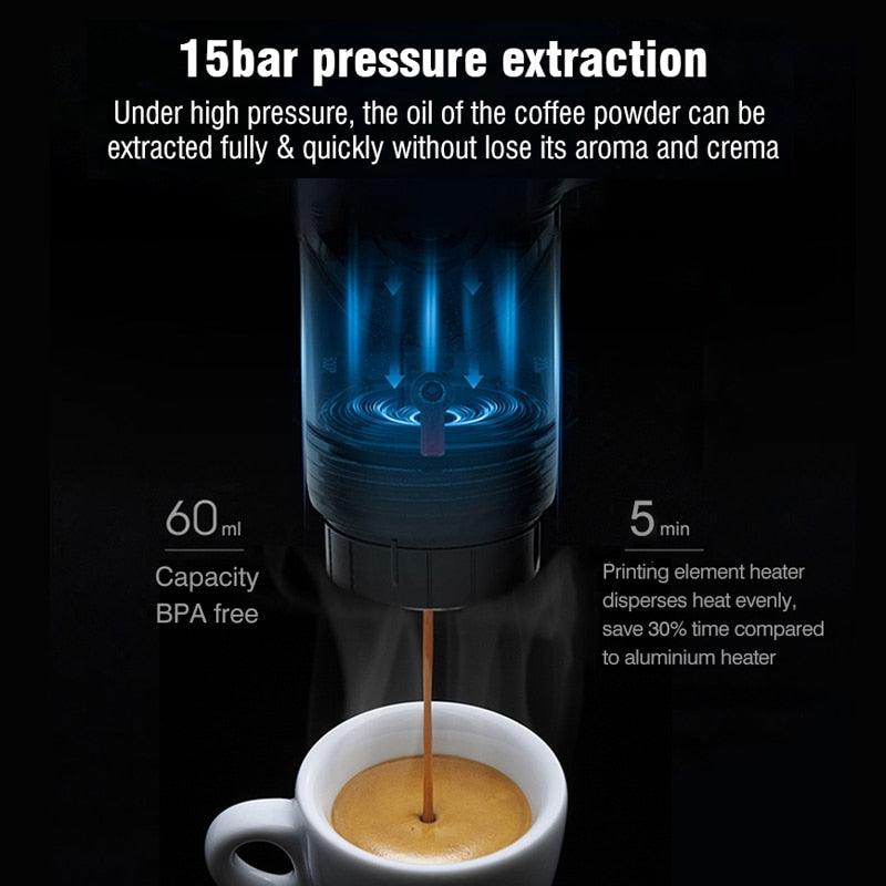 Portable Coffee Machine for Car - DC12V Expresso Maker - Coffee Powder (H2)(1U59)