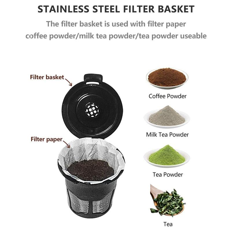 Filter Coffee Machine K-Cup brewer, Kcup Single Cup Coffee Maker Capsule Coffee Machine Automatic Coffee Maker (H2)(1U59)