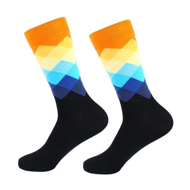 Compression Socks - Unisex Combed Cotton Colorful Socks (1U92)