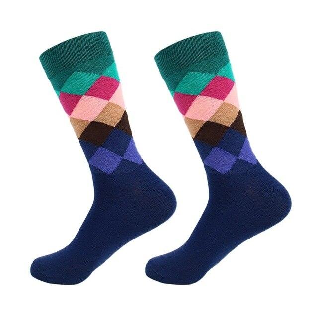 Compression Socks - Unisex Combed Cotton Colorful Socks (1U92)