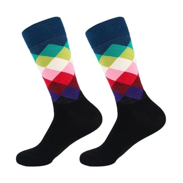 Compression Socks - Unisex Combed Cotton Colorful Socks (1U92)