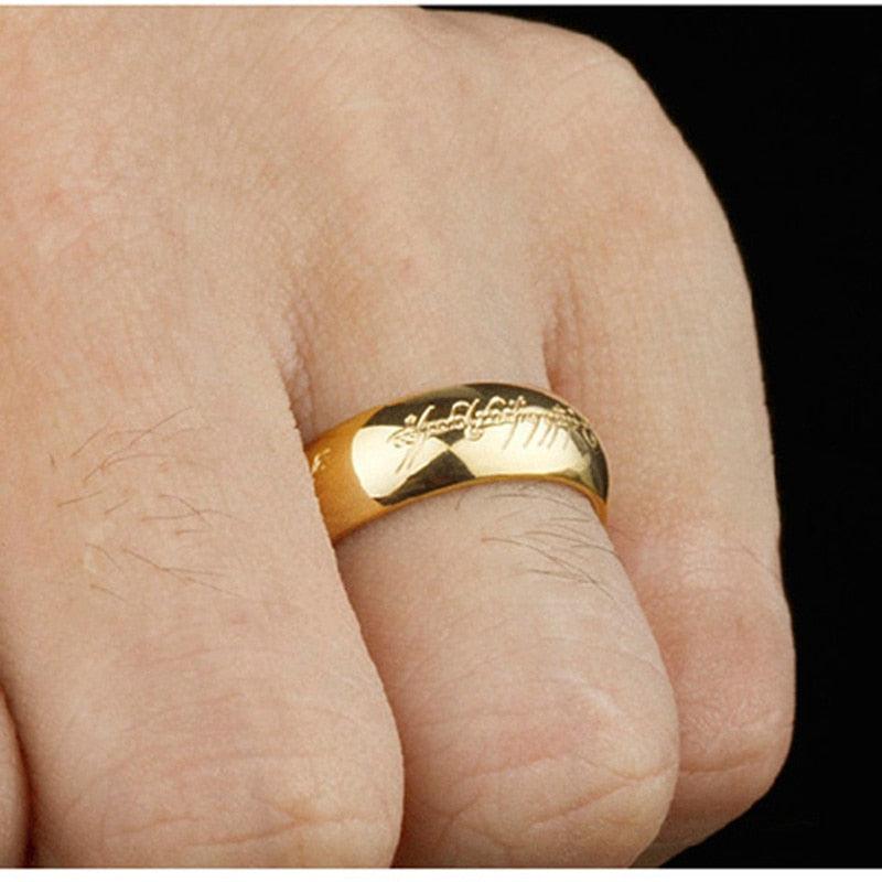 Great Gold Color Rings - Good Gift Stainless Steel One Ring Of Power Jewelry (MJ1)