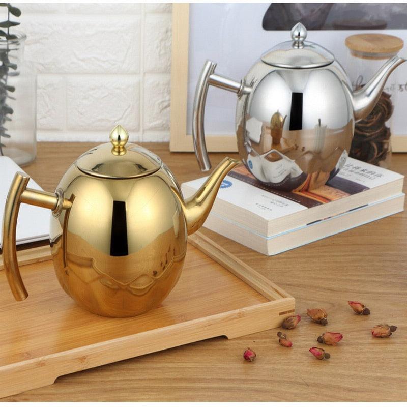 High Quality Stainless Steel Tea Pot Coffee Pot With Filter - Hotel Restaurant Induction Cooker Tea Kettle Water Pot 1L/1.5L (3H1)(F59)